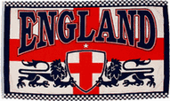 England 2 Lions Flags